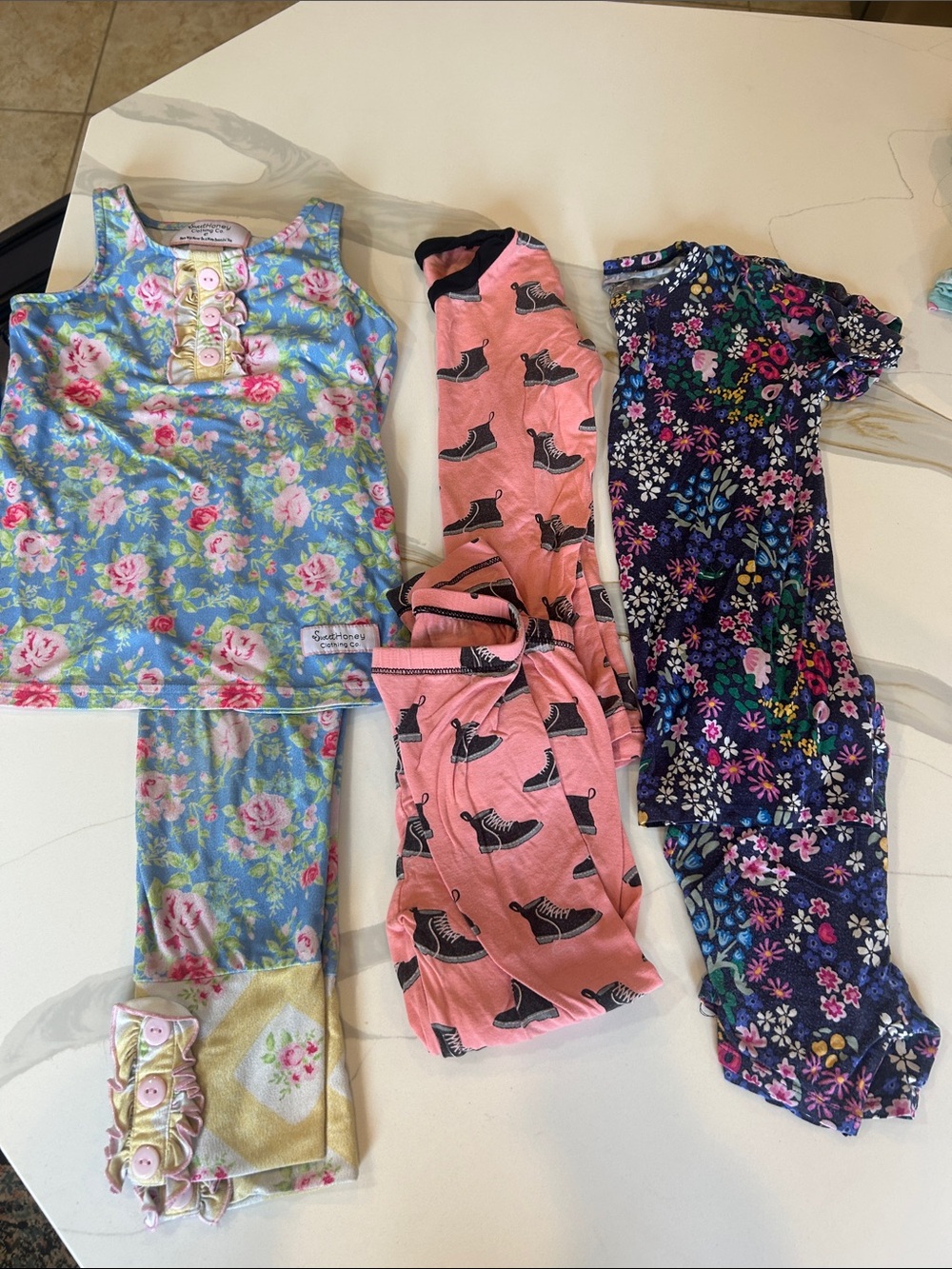 3 Sets - Posh Peanut Sweet Honey Kickee Pants 4T *Play Quality-* Pajamas